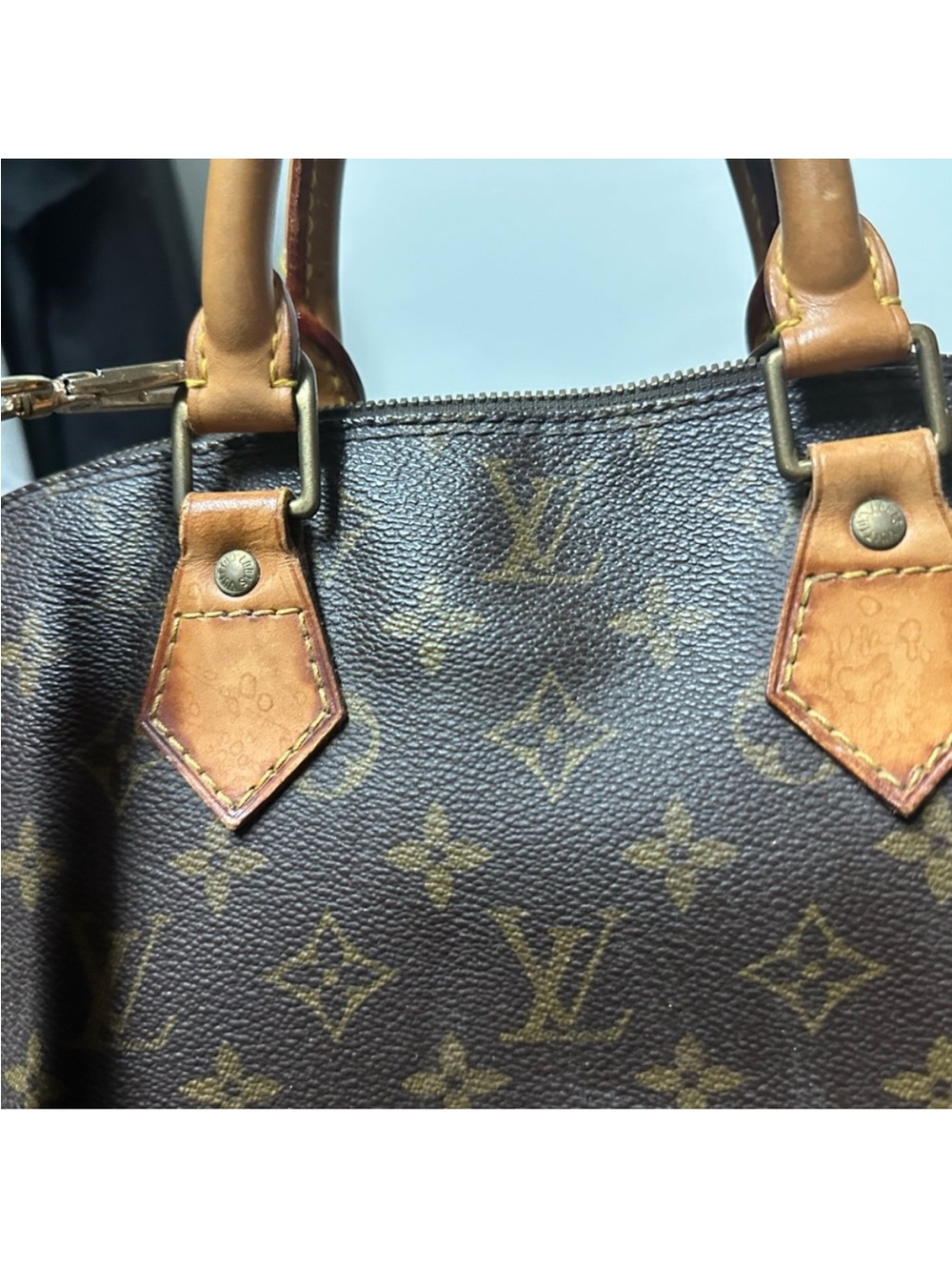 Louis Vuitton Monogram Canvas Top-Handle Satchel in Brown and Tan